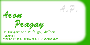 aron pragay business card